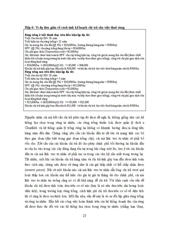 image for page Các khía cạnh kinh tế và tài chính của việc thuê đất rừng Nhà nước