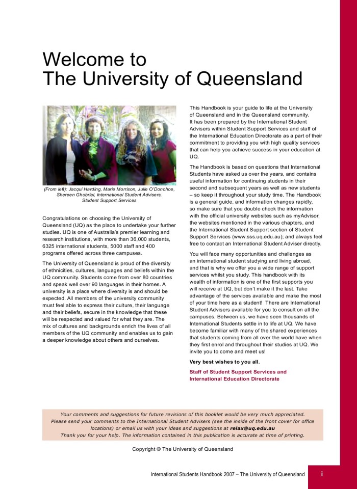 image for page Handbook for international students