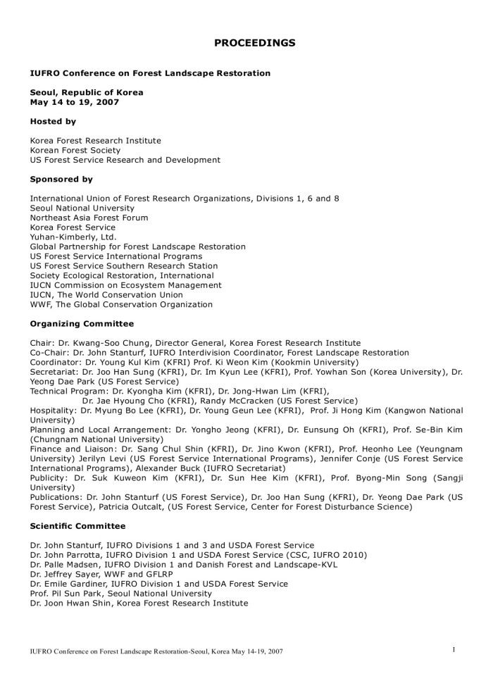 image for page IUFRO Conference on Forest Landscape Restoration