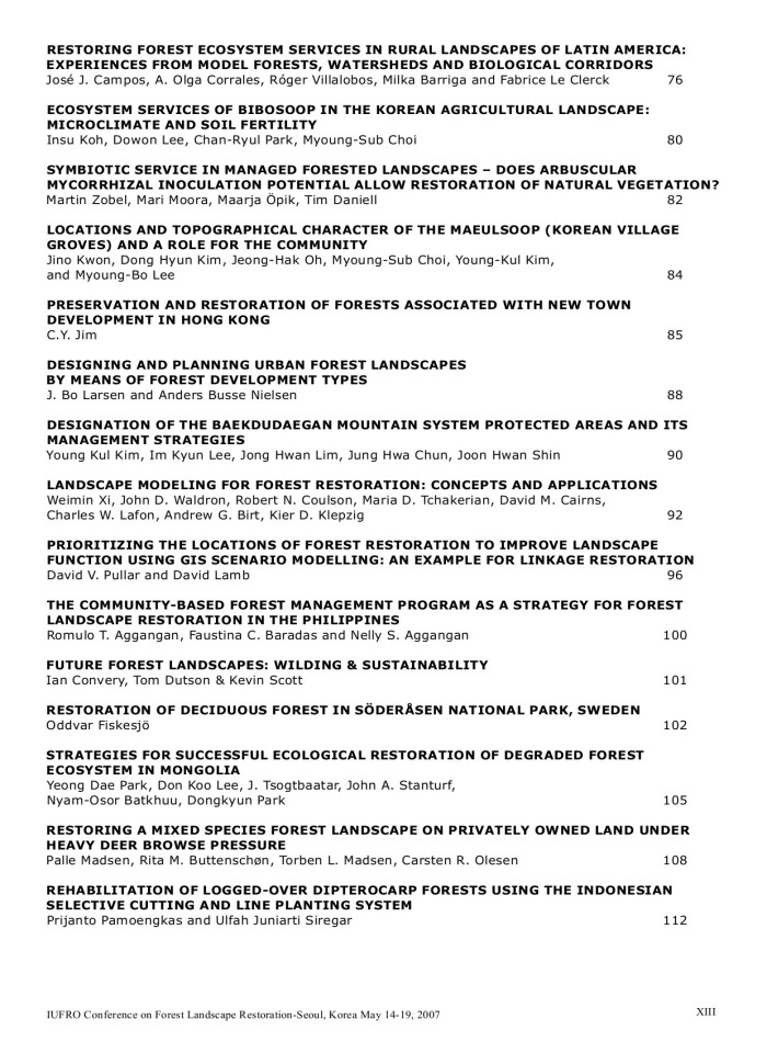 image for page IUFRO Conference on Forest Landscape Restoration