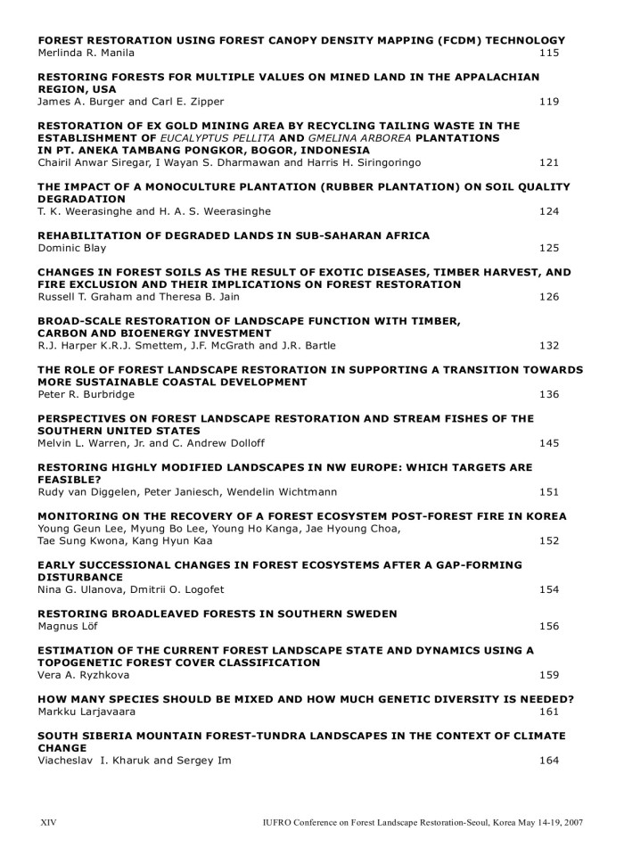 image for page IUFRO Conference on Forest Landscape Restoration