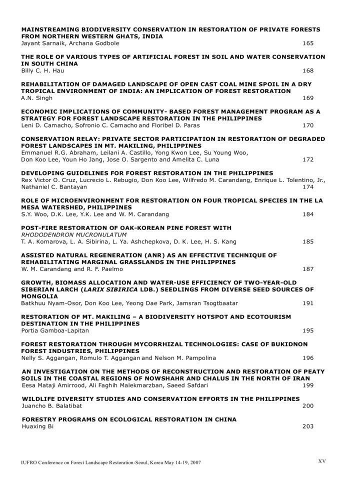 image for page IUFRO Conference on Forest Landscape Restoration