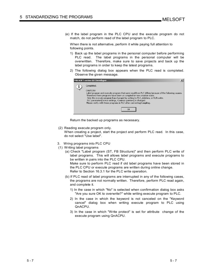 image for page Operation - Programming - Maintenance