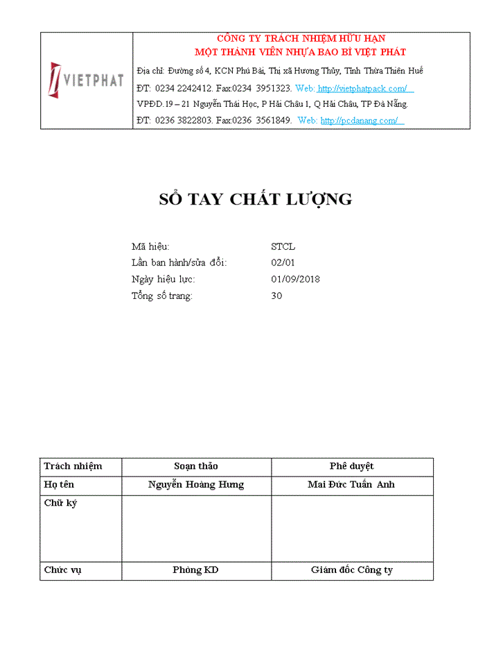 image for page Nội dung sổ tay chất lượng