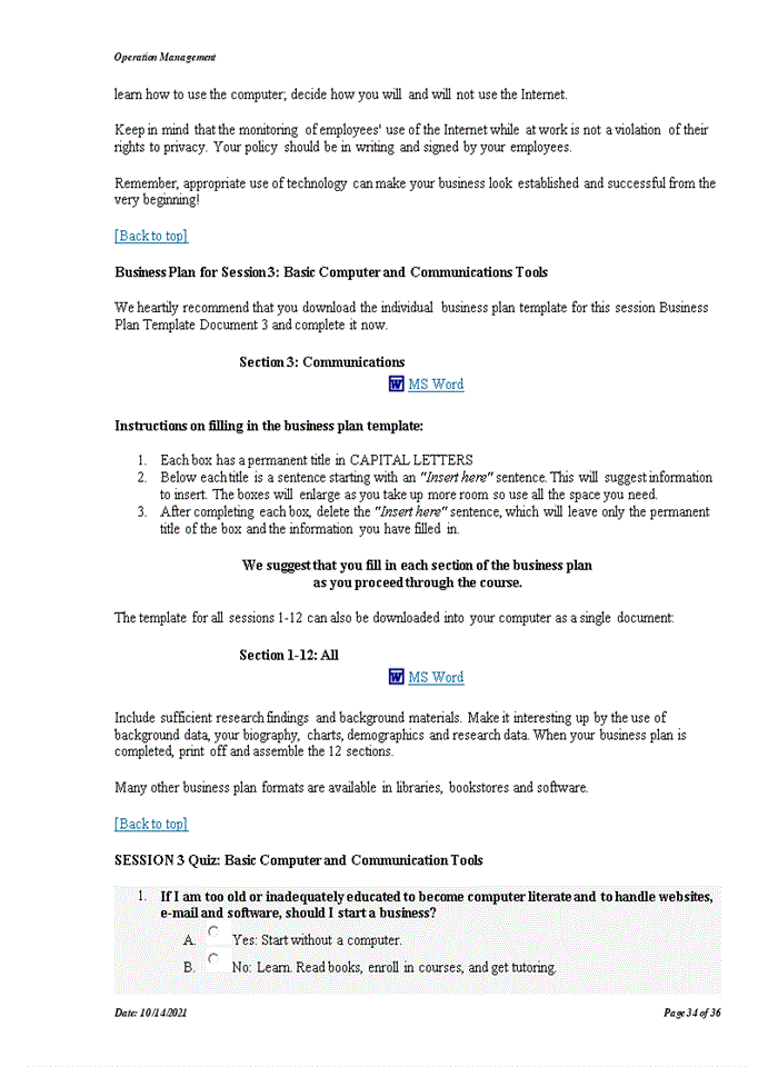 image for page Operation management