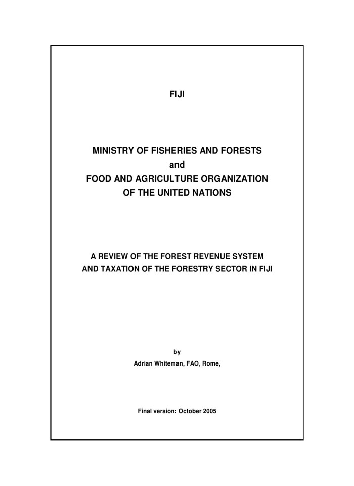 image for page Đánh giá hệ thống doanh thu rừng và thuế của ngành lâm sản tại fiji