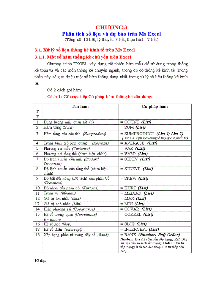 image for page Phân tích số liệu và dự báo trên Ms Excel