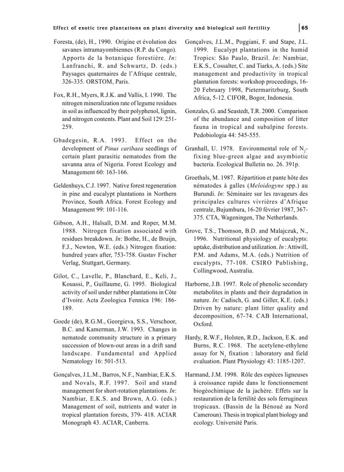 image for page Ảnh hưởng của việc trồng cây ngoại lai đối với sự đa dạng thực vật và độ phì nhiêu của đất sinh học ở Congo Savanna: Với tài liệu tham khảo đặc biệt về cây bạch đàn