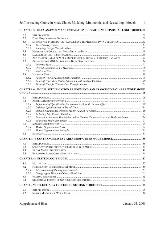 A Self Instructing Course in Mode Choice Modeling: Multinomial and Nested Logit Models