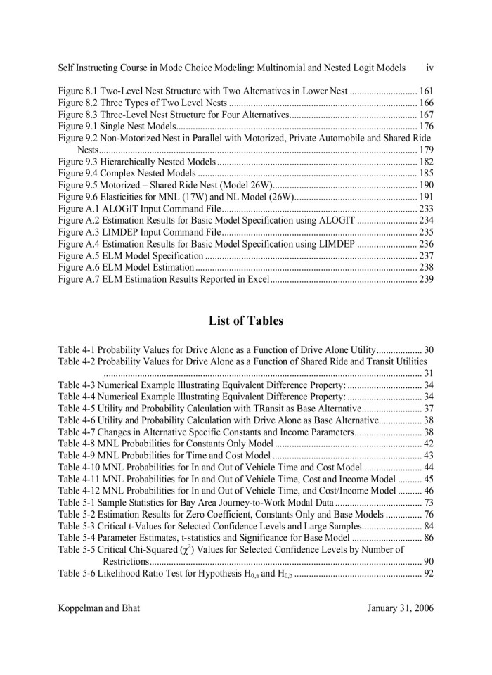 A Self Instructing Course in Mode Choice Modeling: Multinomial and Nested Logit Models