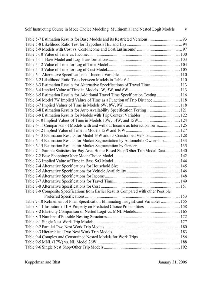 A Self Instructing Course in Mode Choice Modeling: Multinomial and Nested Logit Models