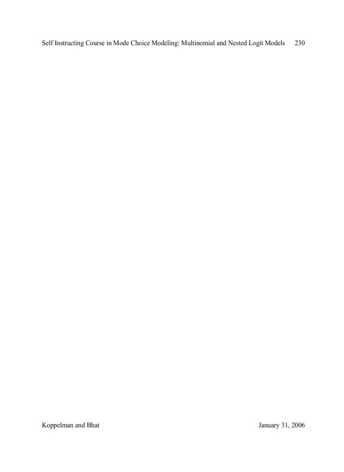 image for page A Self Instructing Course in Mode Choice Modeling: Multinomial and Nested Logit Models