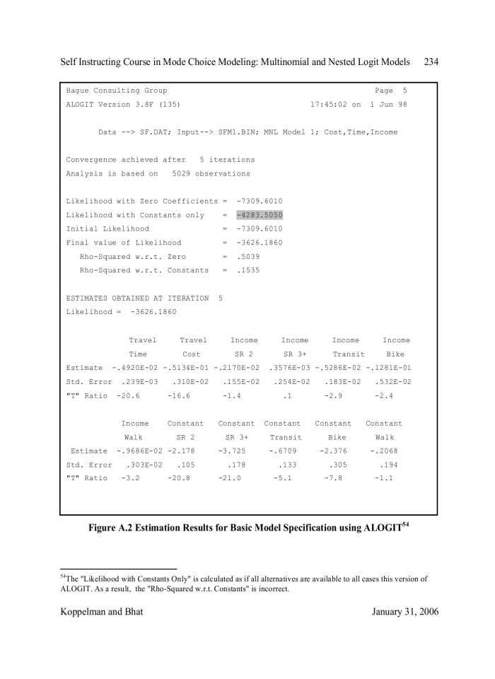 image for page A Self Instructing Course in Mode Choice Modeling: Multinomial and Nested Logit Models