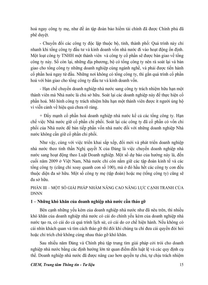 image for page Cải cách, nâng cao hiệu quả sức cạnh tranh của doanh nghiệp nhà nước trong quá trình hội nhập kinh tế quốc tế