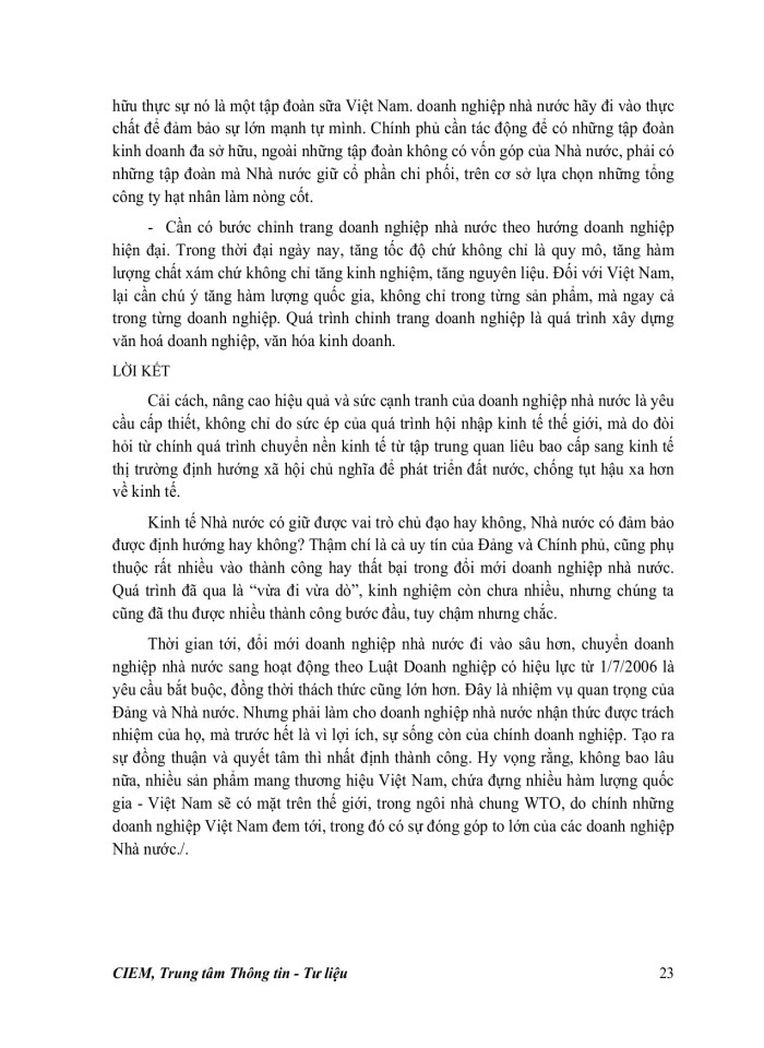 image for page Cải cách, nâng cao hiệu quả sức cạnh tranh của doanh nghiệp nhà nước trong quá trình hội nhập kinh tế quốc tế