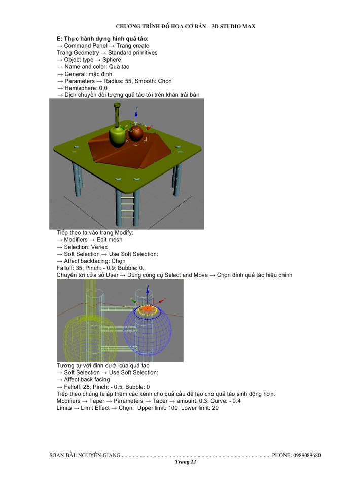 image for page Giáo trình đồ họa 3D studio max sử dụng hệ tọa độ local coordinates