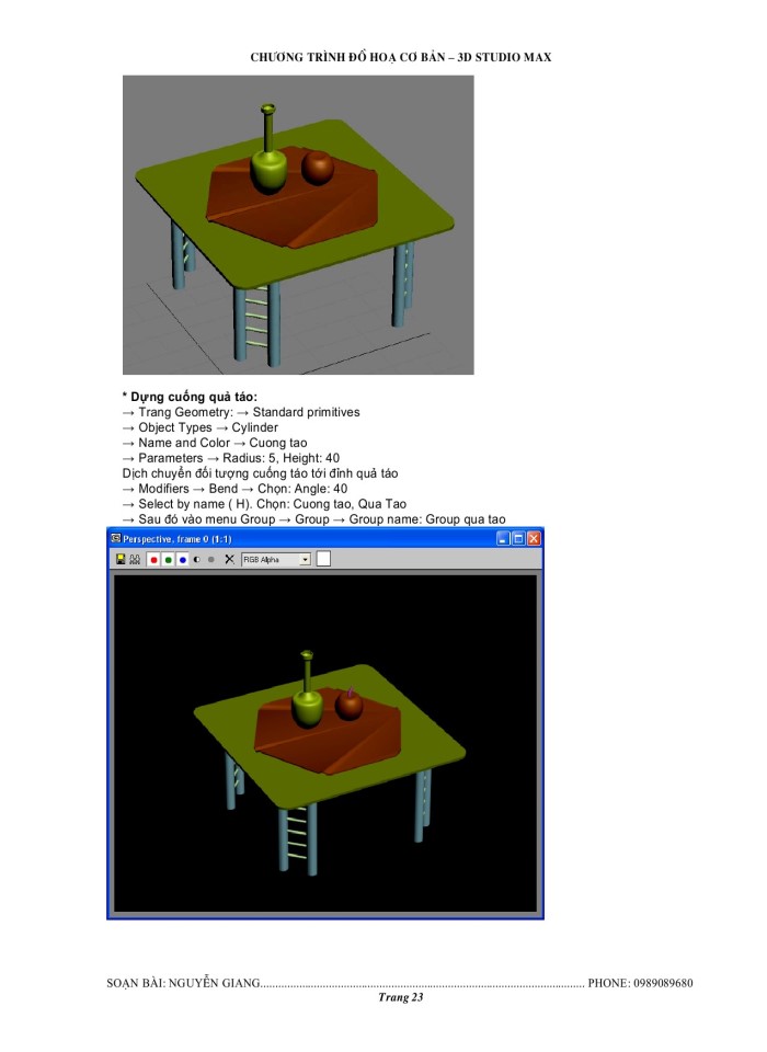 image for page Giáo trình đồ họa 3D studio max sử dụng hệ tọa độ local coordinates