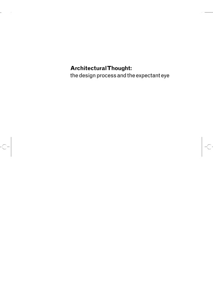 image for page Architectural Thought: the design process and the expectant eye