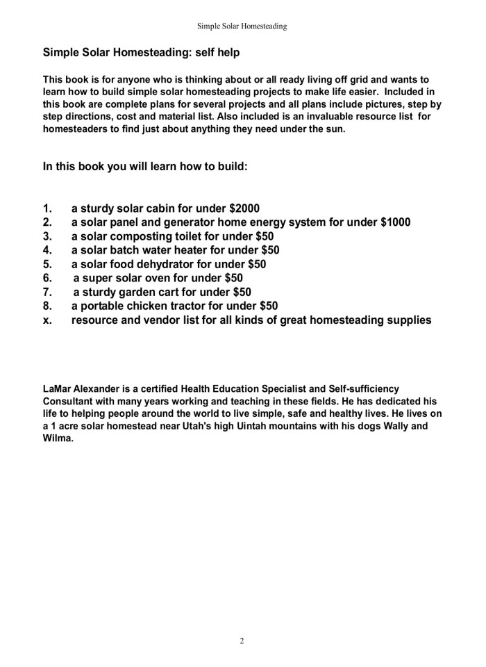 image for page Simple Solar Homesteading