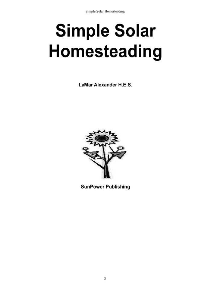 image for page Simple Solar Homesteading