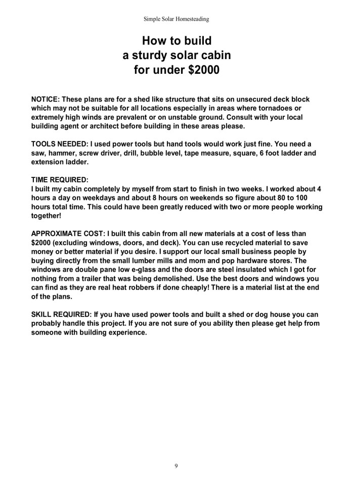 image for page Simple Solar Homesteading