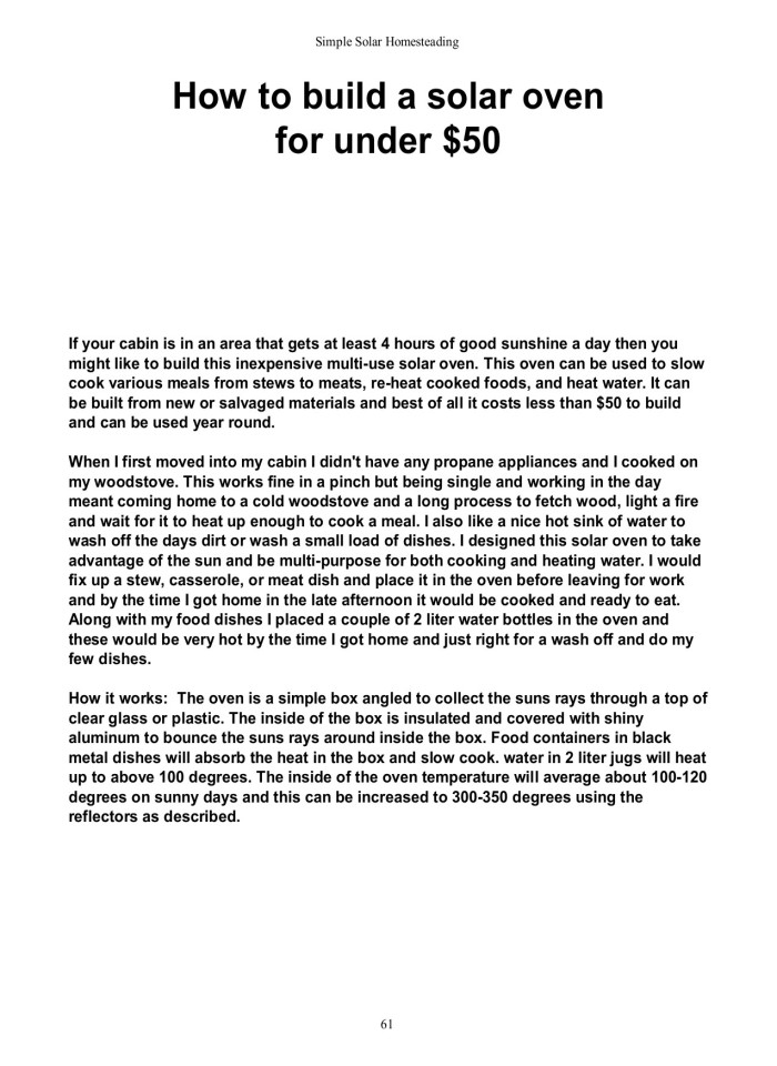 image for page Simple Solar Homesteading