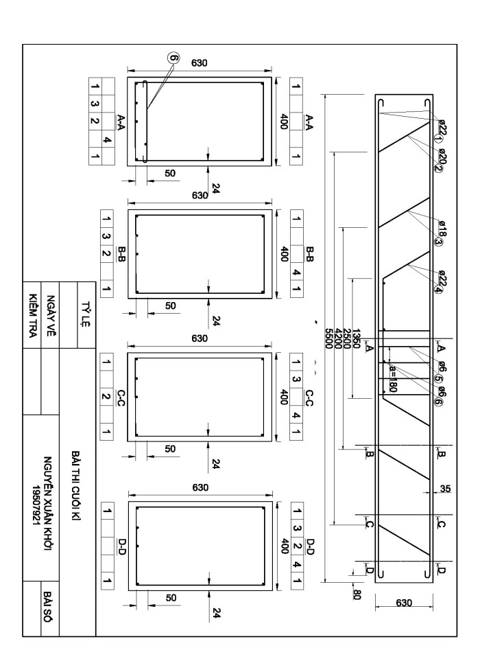 Bố trí thép dầm phụ 02