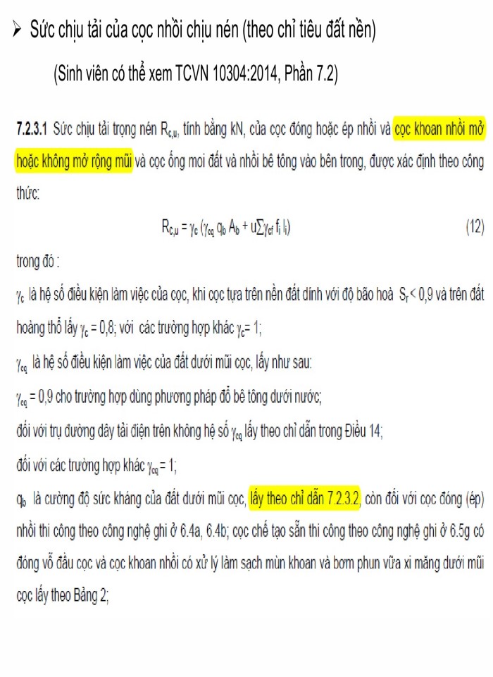 image for page Sức chịu tải, ảnh hưởng ma sát âm và tính toán móng cọc