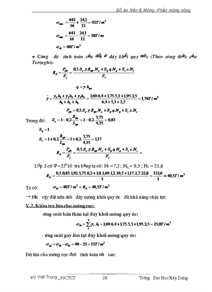 image for page Đồ án Nền & Móng- Phần móng nông