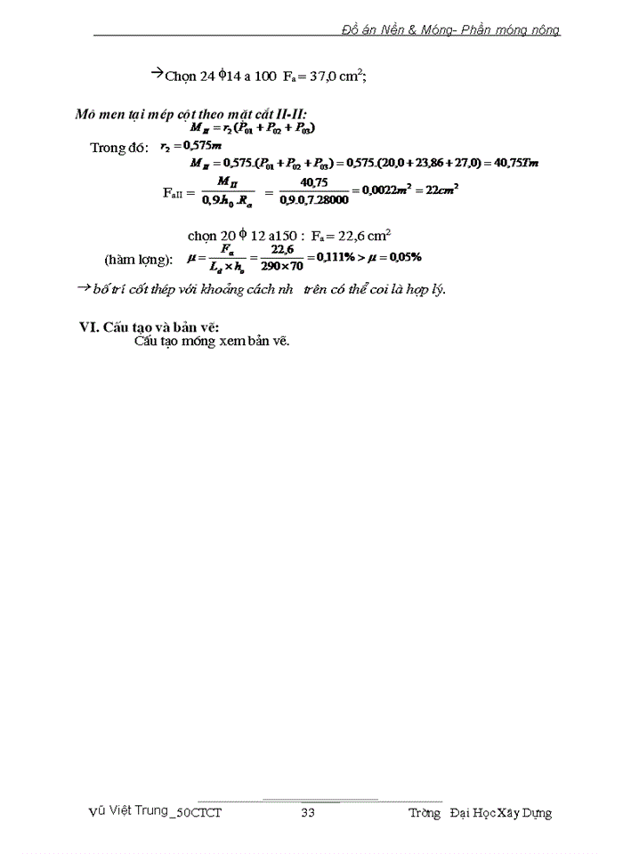 image for page Đồ án Nền & Móng- Phần móng nông
