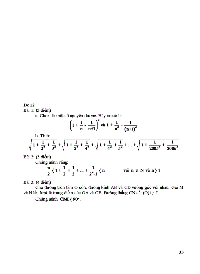 image for page Một số đề ôn thi vào chuyên toán