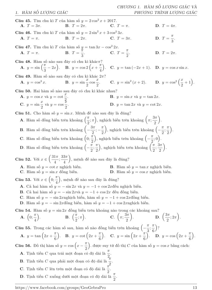 image for page Bộ trắc nghiệm toán 11