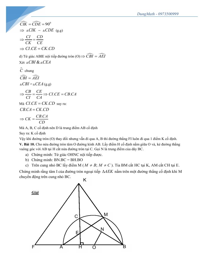 image for page Chùm bài toán hình học luyện thi vào lớp 10