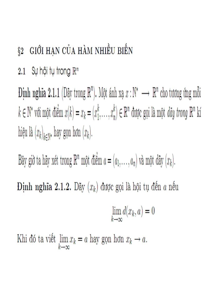 Giới hạn của hàm nhiều biến