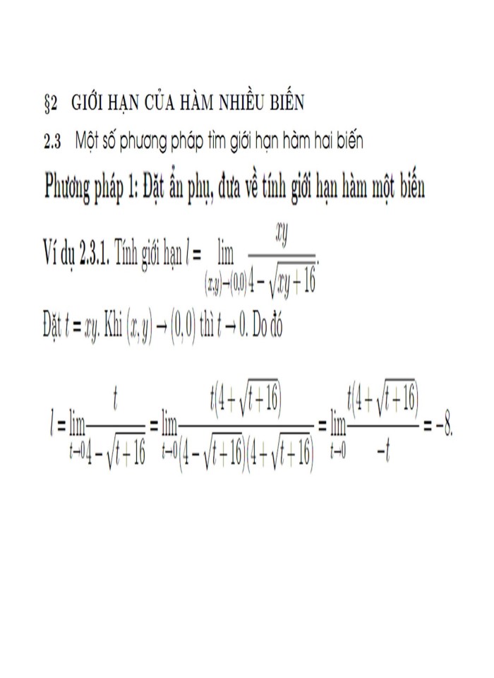 image for page Giới hạn của hàm nhiều biến