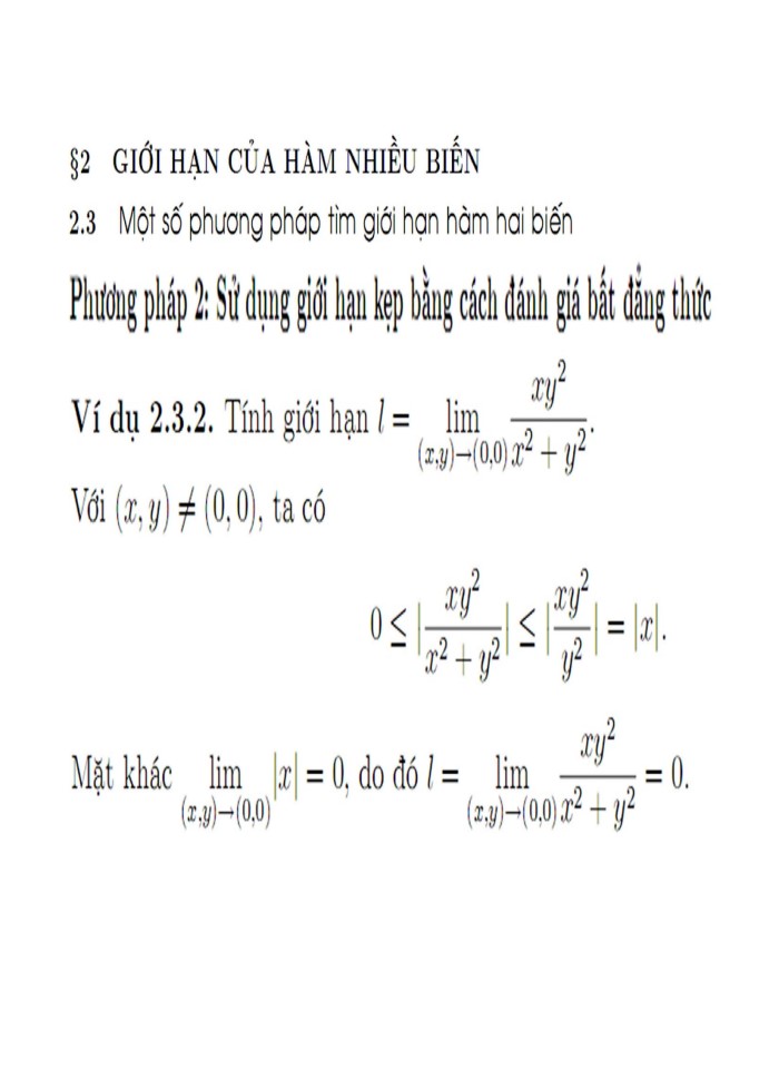 image for page Giới hạn của hàm nhiều biến