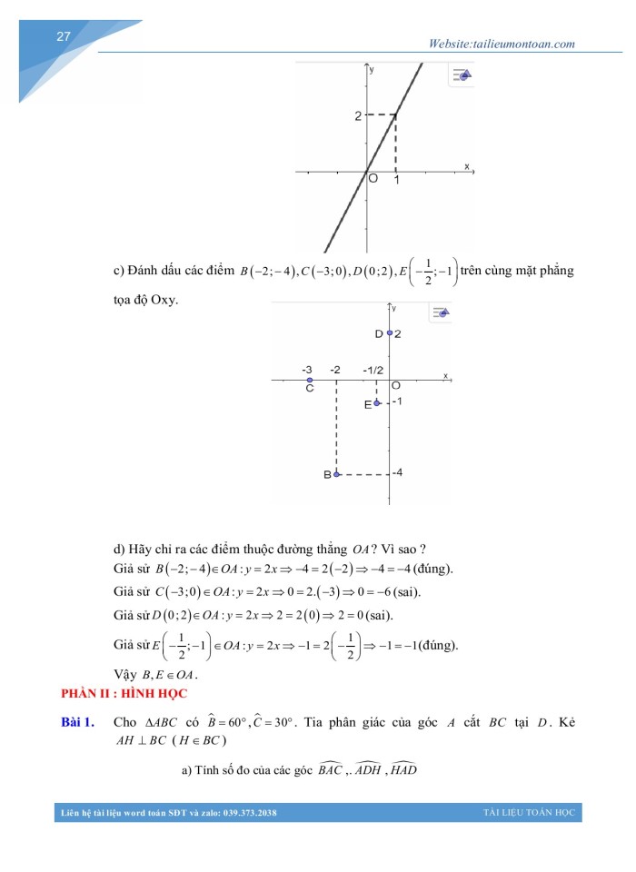 image for page Đề cương học kì 1 môn toán lớp 7