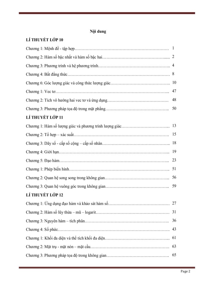 image for page Đề cương ôn tập môn toán