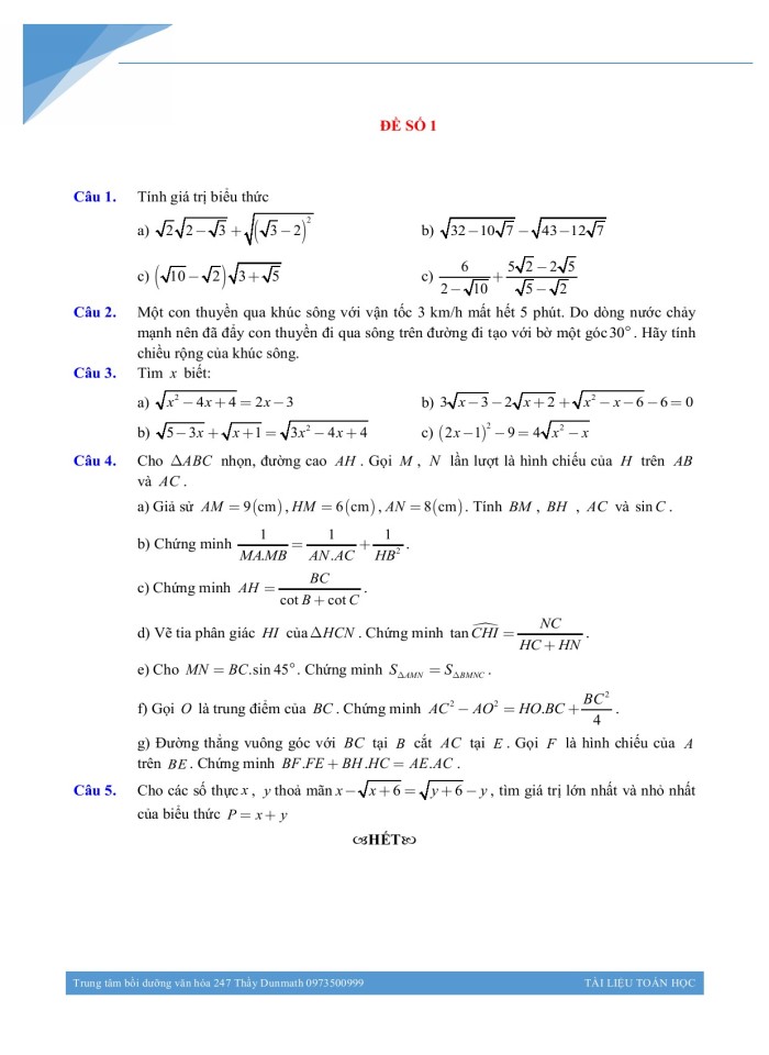 image for page Đề khảo sát toán 9