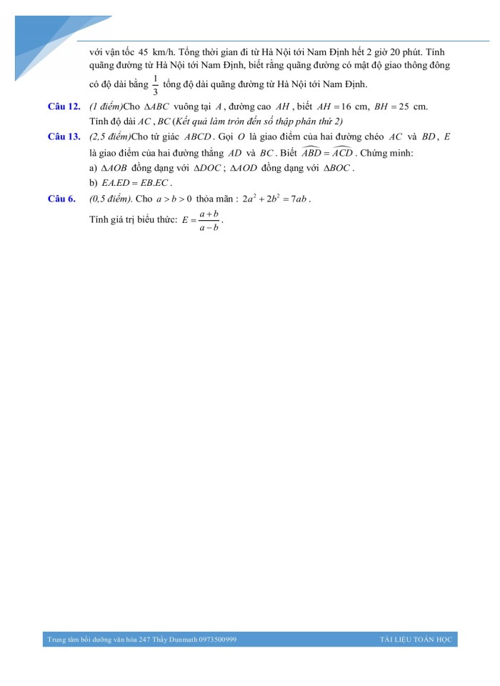 image for page Đề khảo sát toán 9