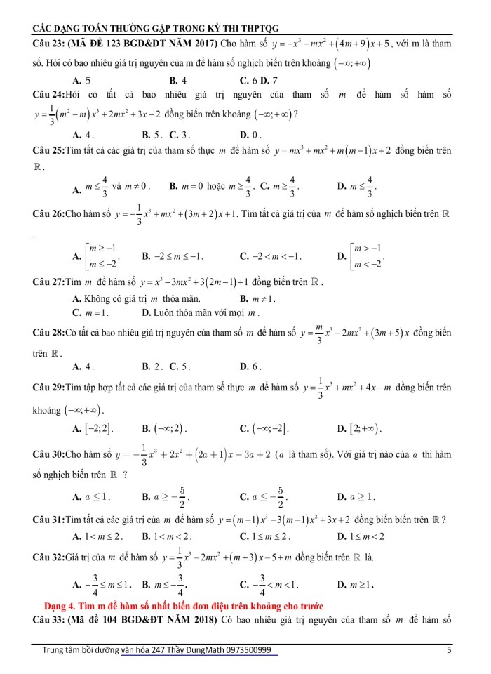 image for page Tính đơn điệu của hàm số