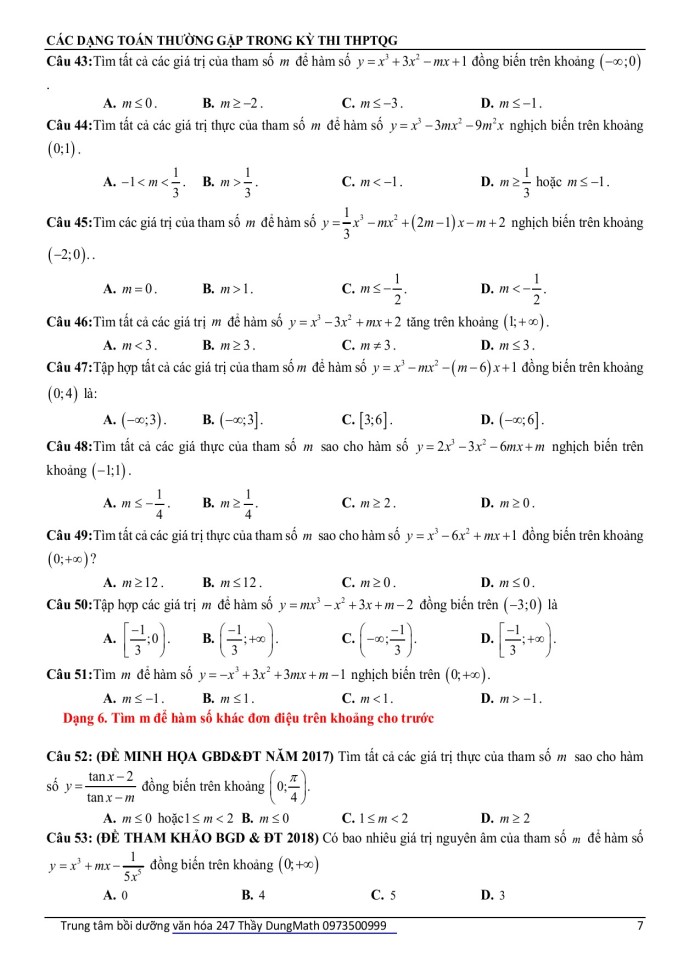image for page Tính đơn điệu của hàm số