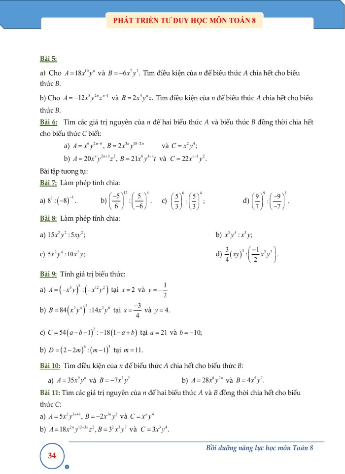 image for page Phép nhân và phép chia các đa thức