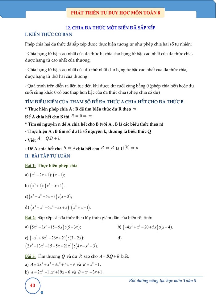 image for page Phép nhân và phép chia các đa thức