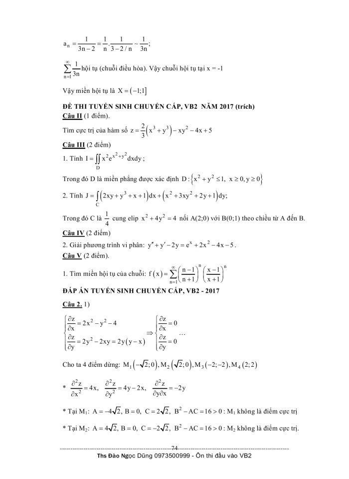 image for page Đề cương ôn thi môn toán thi đầu vào văn bằng II