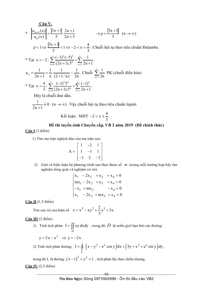 image for page Đề cương ôn thi môn toán thi đầu vào văn bằng II