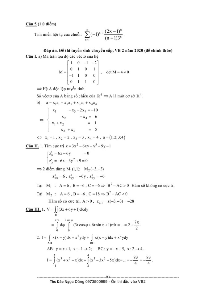 image for page Đề cương ôn thi môn toán thi đầu vào văn bằng II