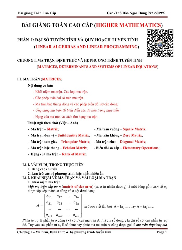 image for page Đại số tuyến tính và quy hoạch tuyến tính