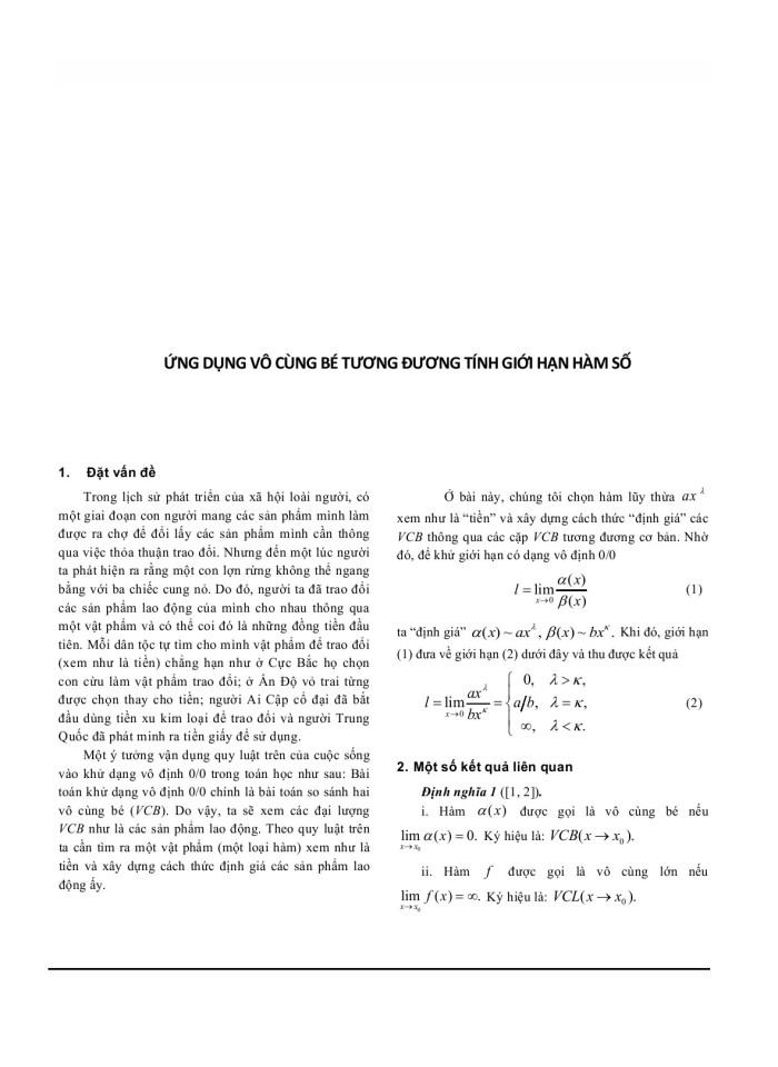 image for page Ứng dụng vô cùng bé tương đương tính giới hạn hàm số