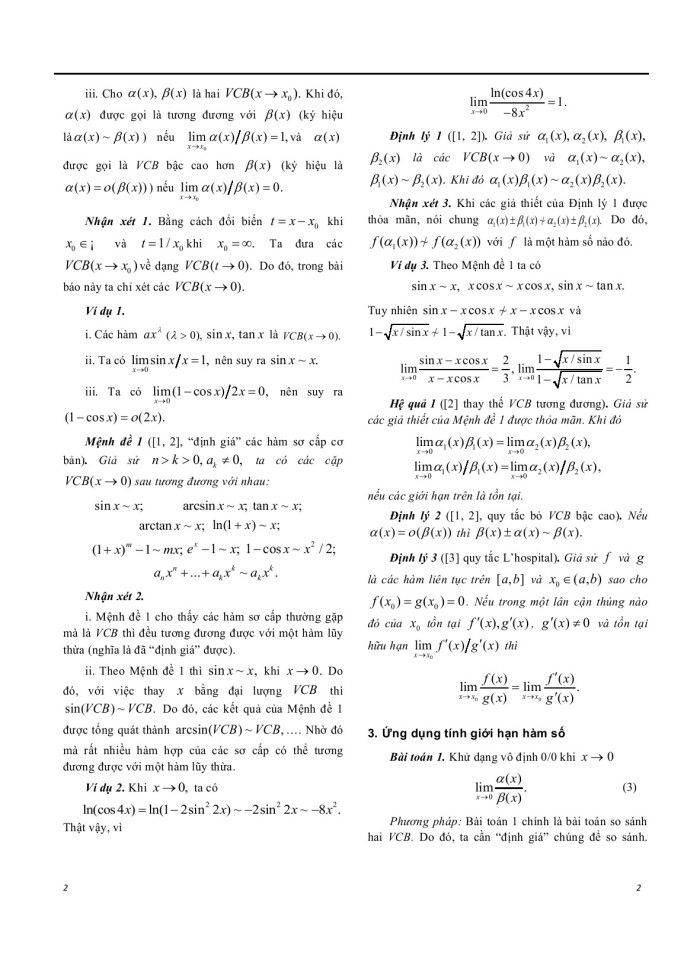 image for page Ứng dụng vô cùng bé tương đương tính giới hạn hàm số